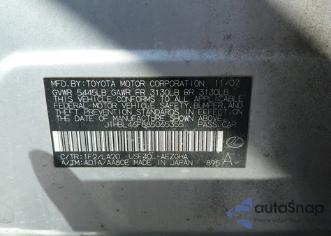 2008 Lexus Ls 460 z USA, uszkodzony, nr VIN JTHBL46F885065355